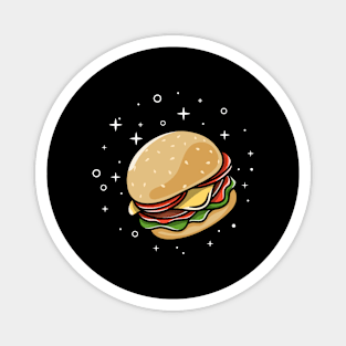 Cute Burger Cartoon Magnet